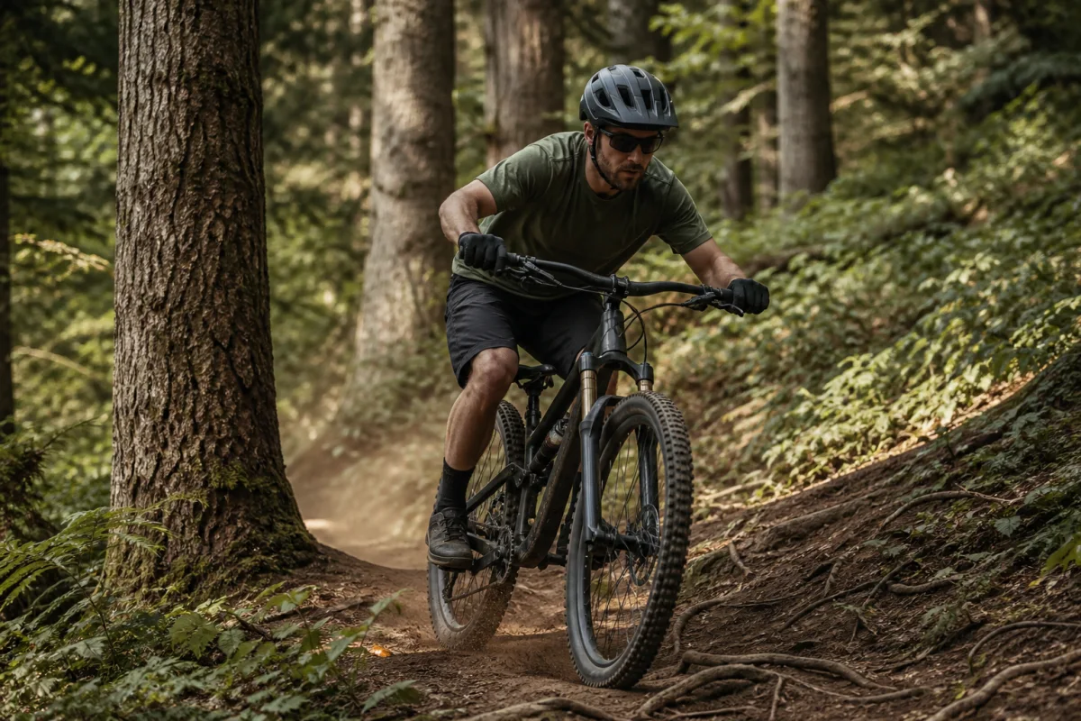 VTT sur un sentier près de Thouars